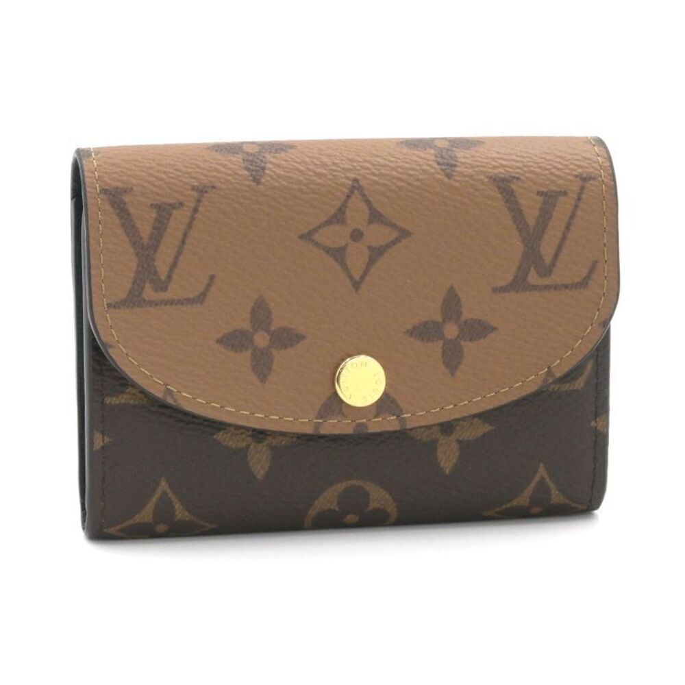 Louis Vuitton Coin Purse Rosalie Monogram Reverse Wallet Canvas Leather Brown
